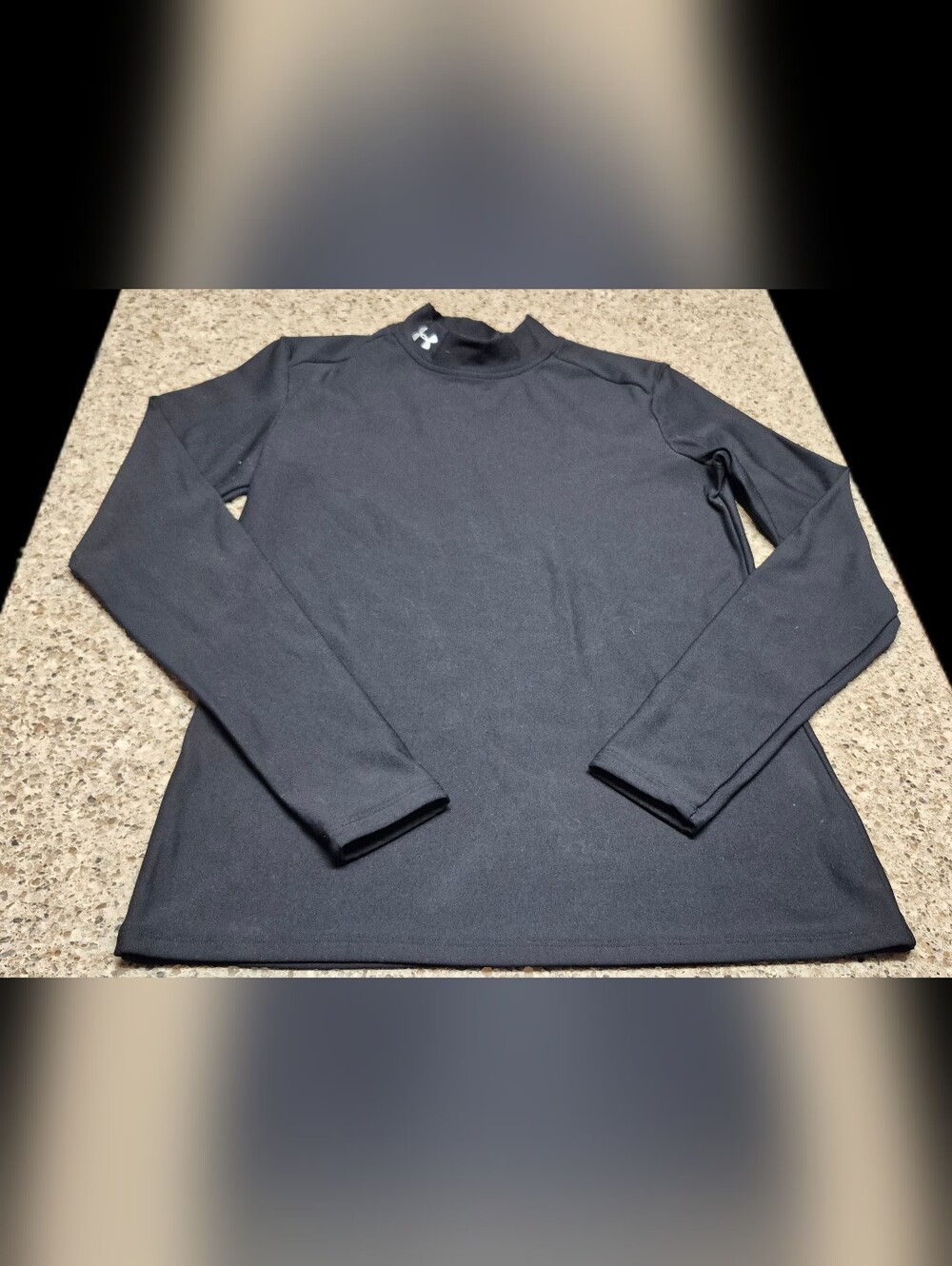 Under Armour Boys Lg Blk Long Sleeve MockNeck ColdGear Compression Shirt 1001512